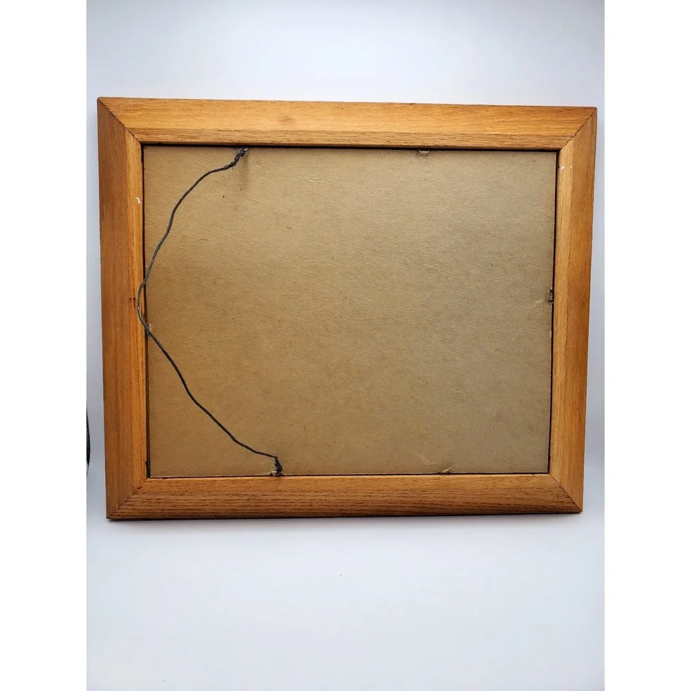 Vintage 1960s Metalcraft OAK Wood Picture Frame 8x10 Mid Century Wide Moulding